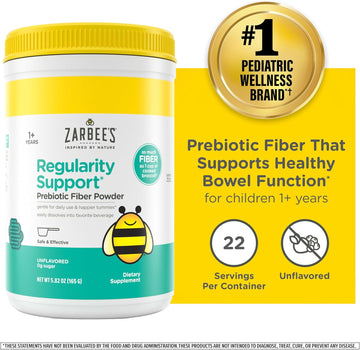 Zarbee's Children's Regularity Support* Prebiotic Fiber Powder, Flavorless Fiber Powder for Kids to Help Reduce Occasional Constipation*, Daily Fiber Supplement for Toddlers, 5.82 oz