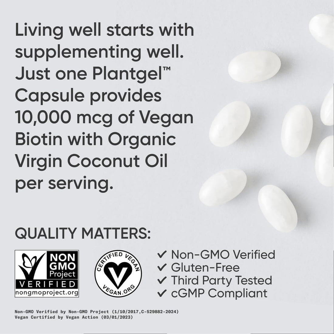 Sports Research Vitamin D3 K2 with Coconut Oil, Vegan Biotin 10,000mcg with Coconut Oil & Phytoceramides 350mg per Softgel Plant Derived Ceramides for Healthy Skin and Hydration